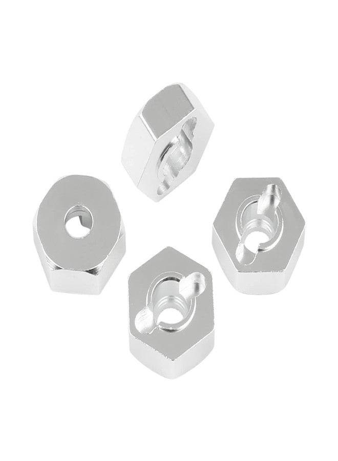 Rchobbytop 4 Sets 12mm Wheel Hex Drive Hub Adaptor & Steel Stub Axle & M4 Locknut Washers for 1/10 RC Car, Replace Parts of 102042 (02134) 122042 02033 for HSP 94108 94111 94123 94124 94170, Silver - Image 5